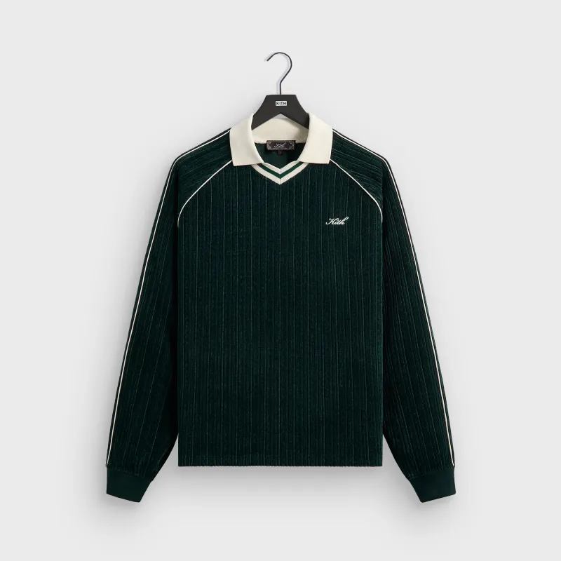 Kith Velvet Corduroy Long Sleeve Trevor Polo - Stadium sold by Kith