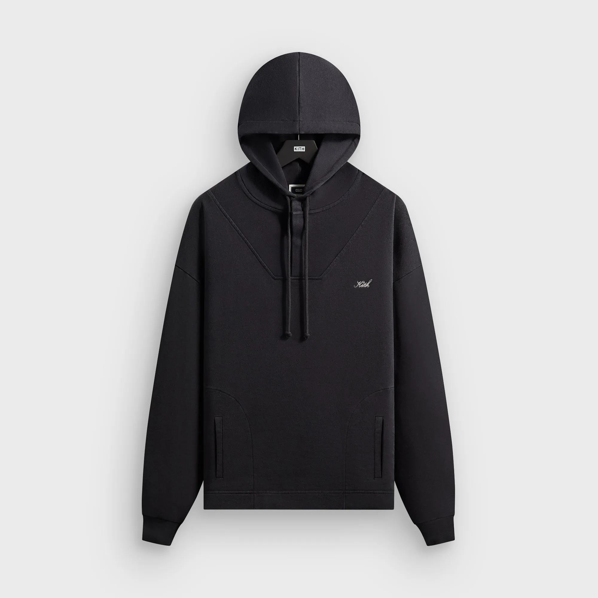Kith Rib Neck Cropped Camden Hoodie - Black sold by Kith