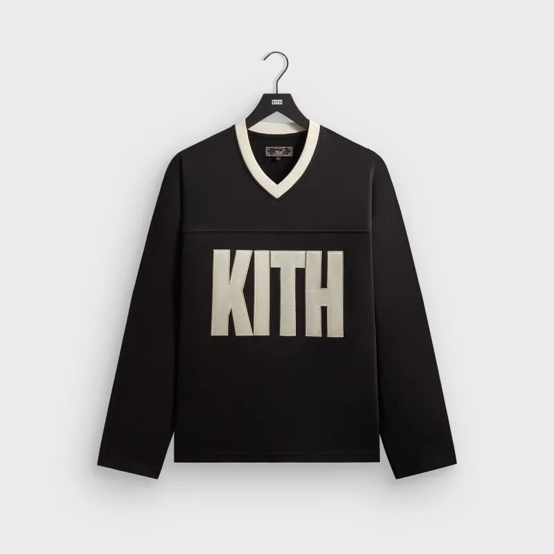 Kith Compact Fleece Long Sleeve Julien Jersey - Black sold by Kith