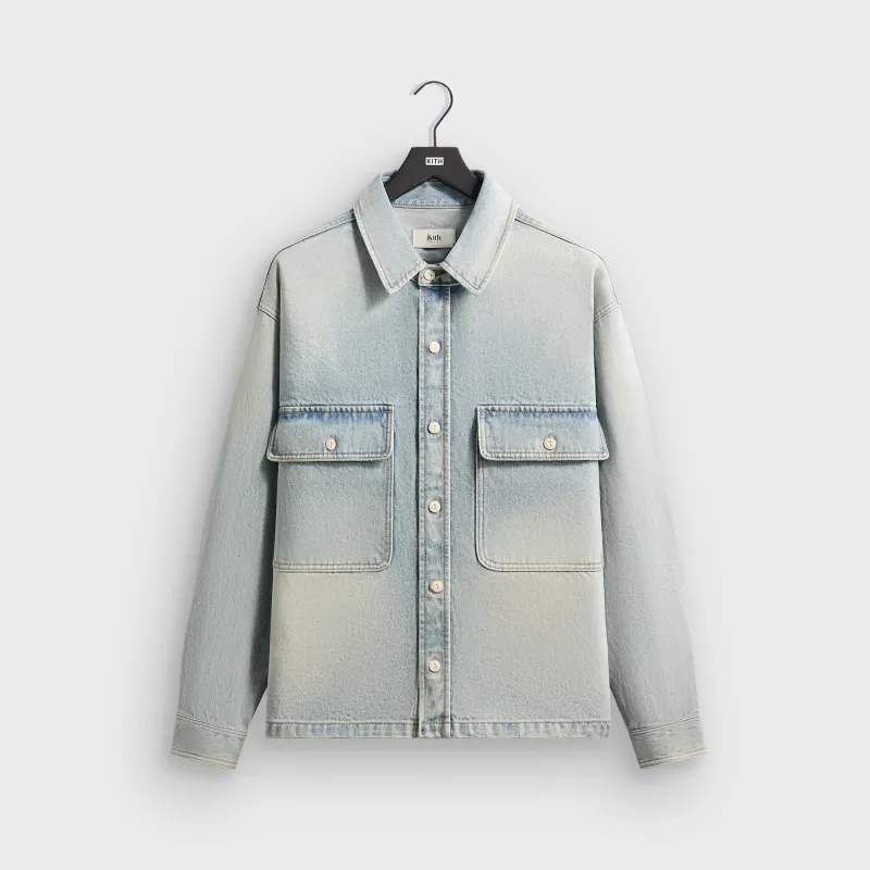 Kith Henson Denim Shirt - Light Indigo sold by Kith