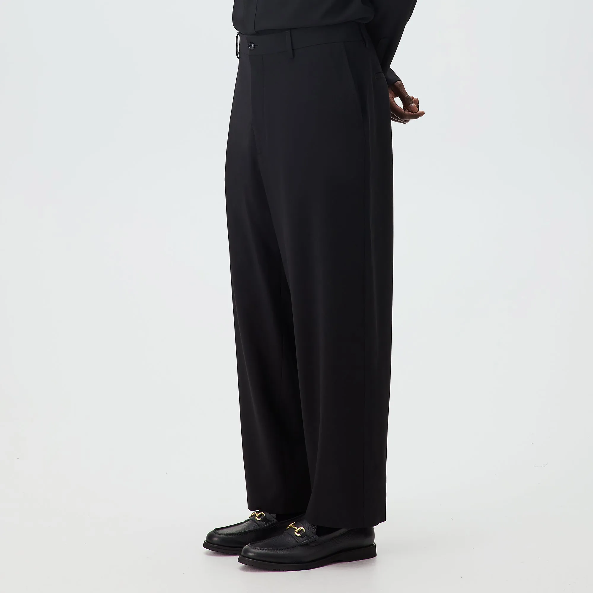 Giorgio Armani & Kith &Kin Milano Crepe Flat Front Trouser - Black sold by Kith product image thumbnail 2