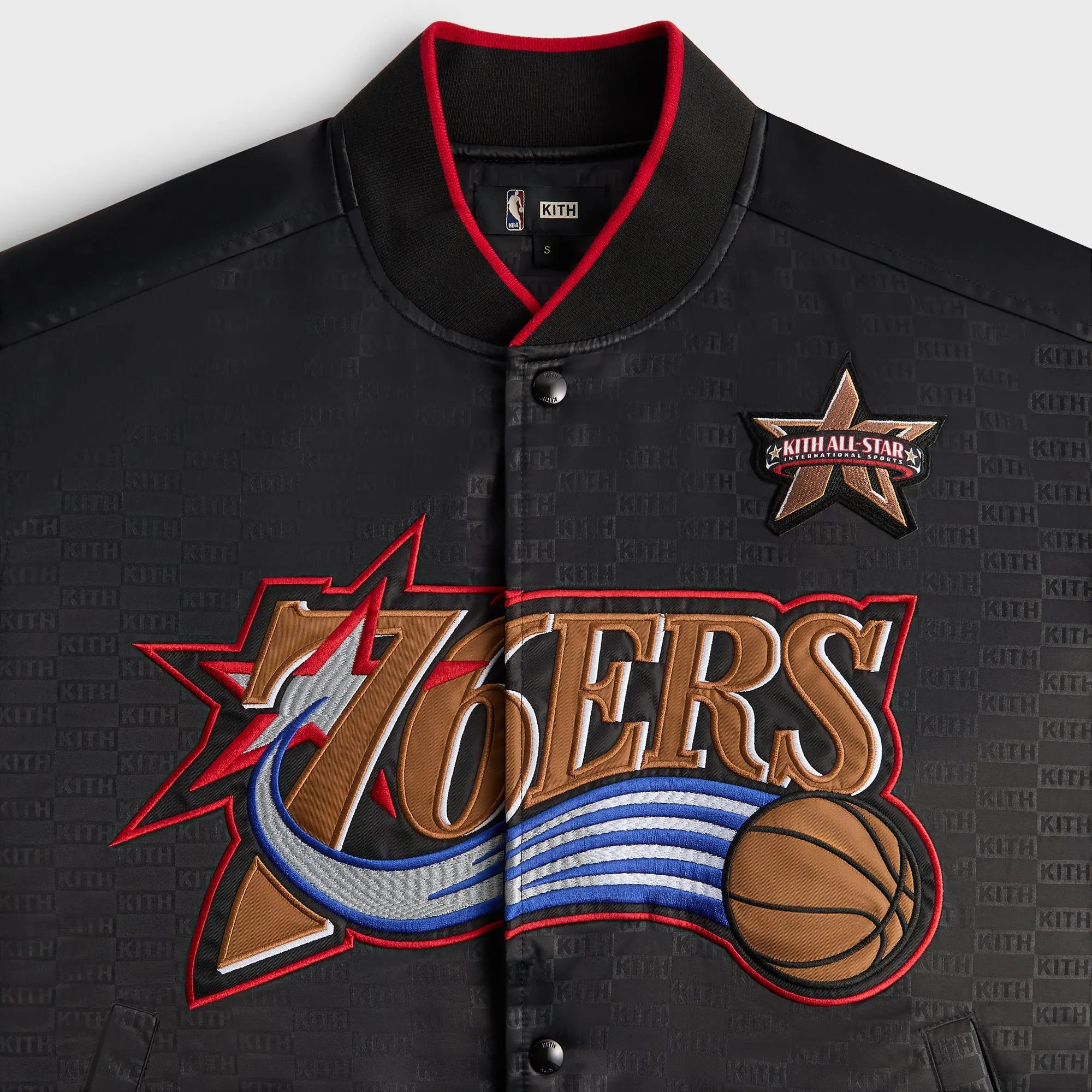 Kith for NBA All-Star Philadelphia 76ers Bomber Jacket - Black sold by Kith product image thumbnail 5