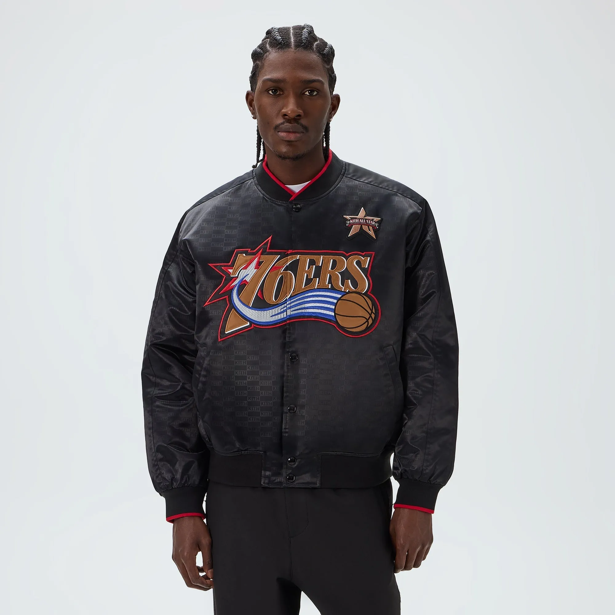 Kith for NBA All-Star Philadelphia 76ers Bomber Jacket - Black sold by Kith product image thumbnail 2