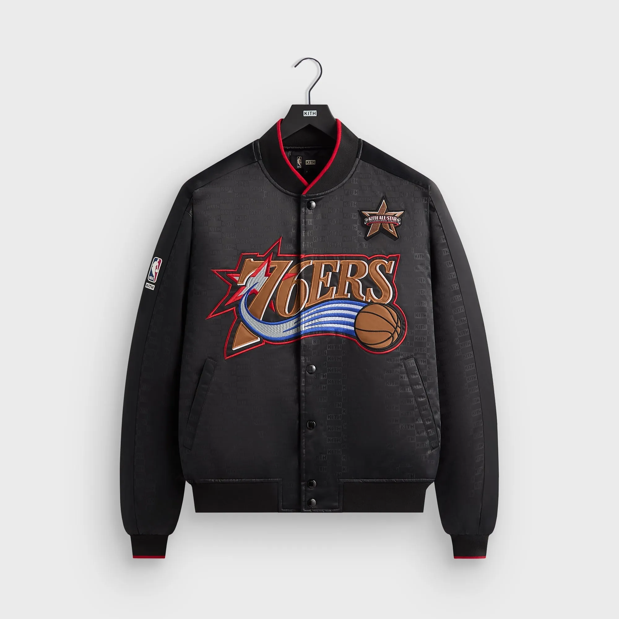 Kith for NBA All-Star Philadelphia 76ers Bomber Jacket - Black sold by Kith