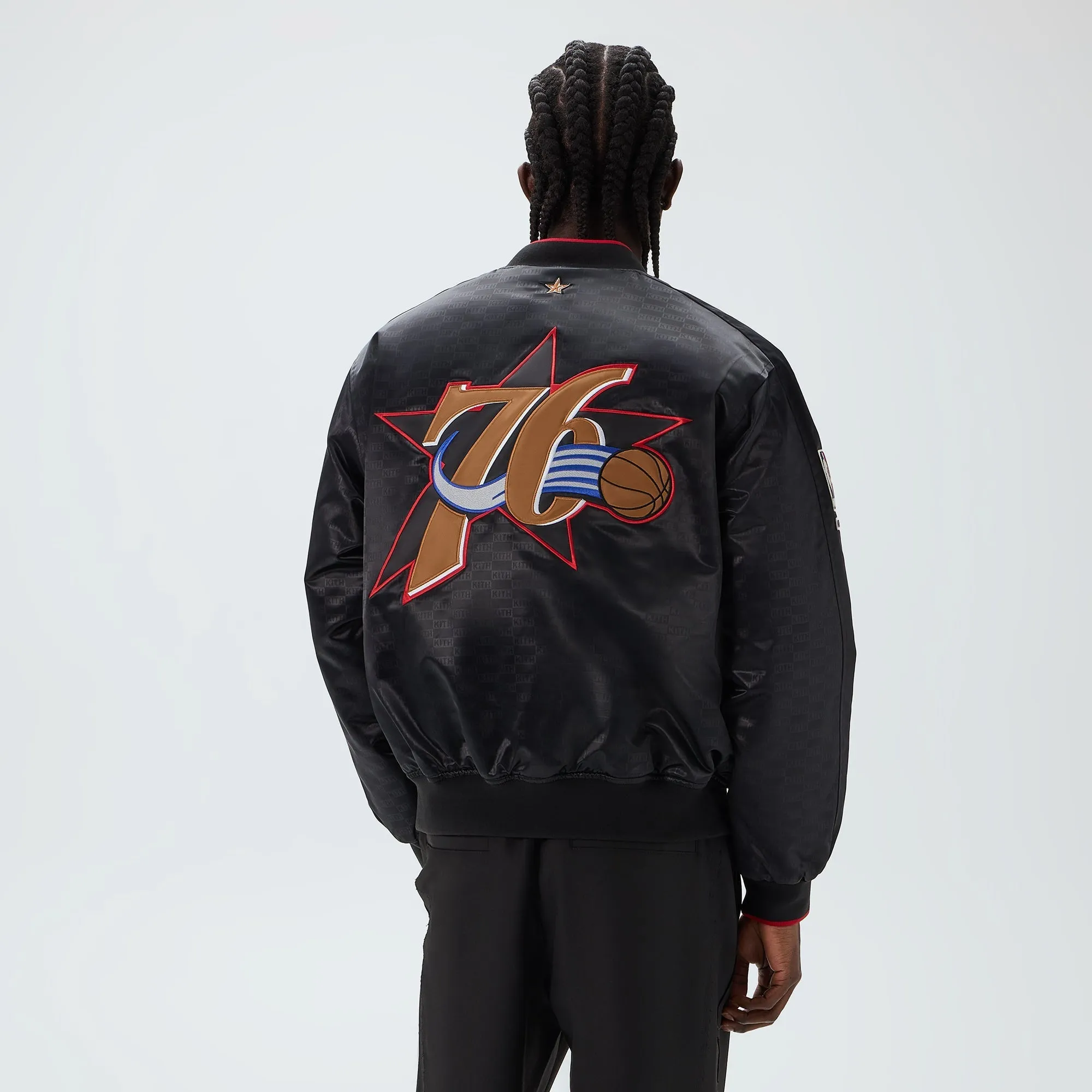 Kith for NBA All-Star Philadelphia 76ers Bomber Jacket - Black sold by Kith product image thumbnail 3