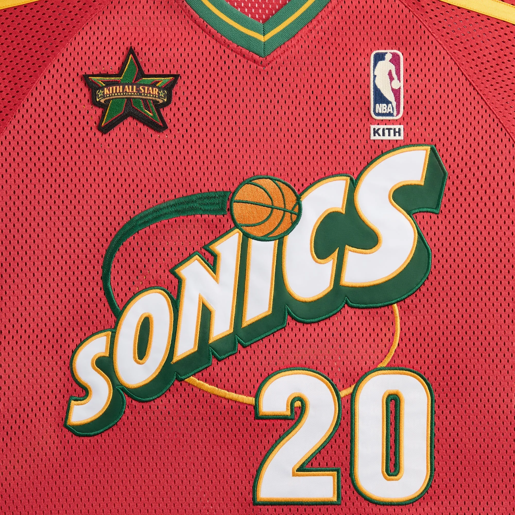 Kith for NBA All-Star Seattle SuperSonics Leon Shirt - Crimson sold by Kith product image thumbnail 3