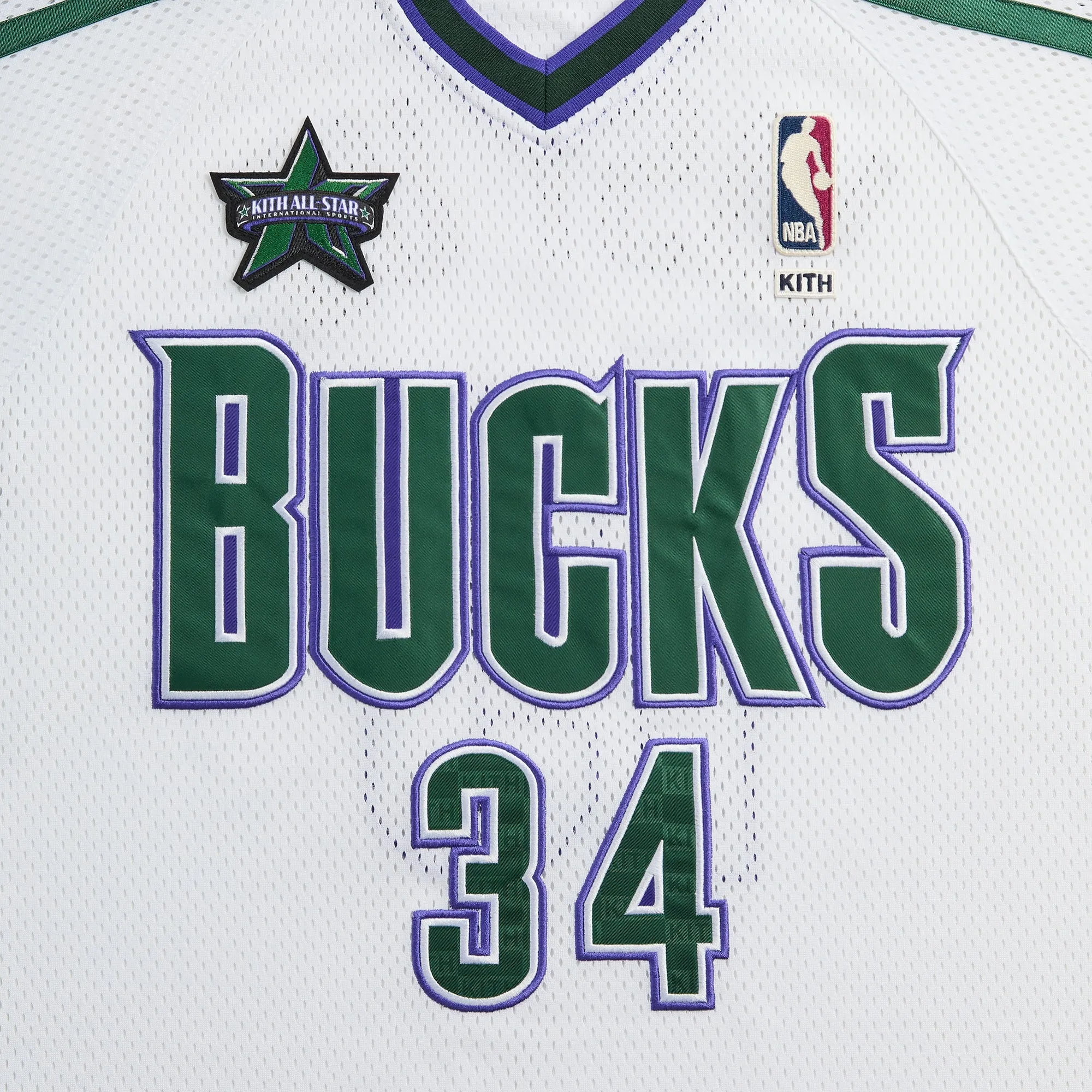 Kith for NBA All-Star Milwaukee Bucks Leon Shirt - White sold by Kith product image thumbnail 5