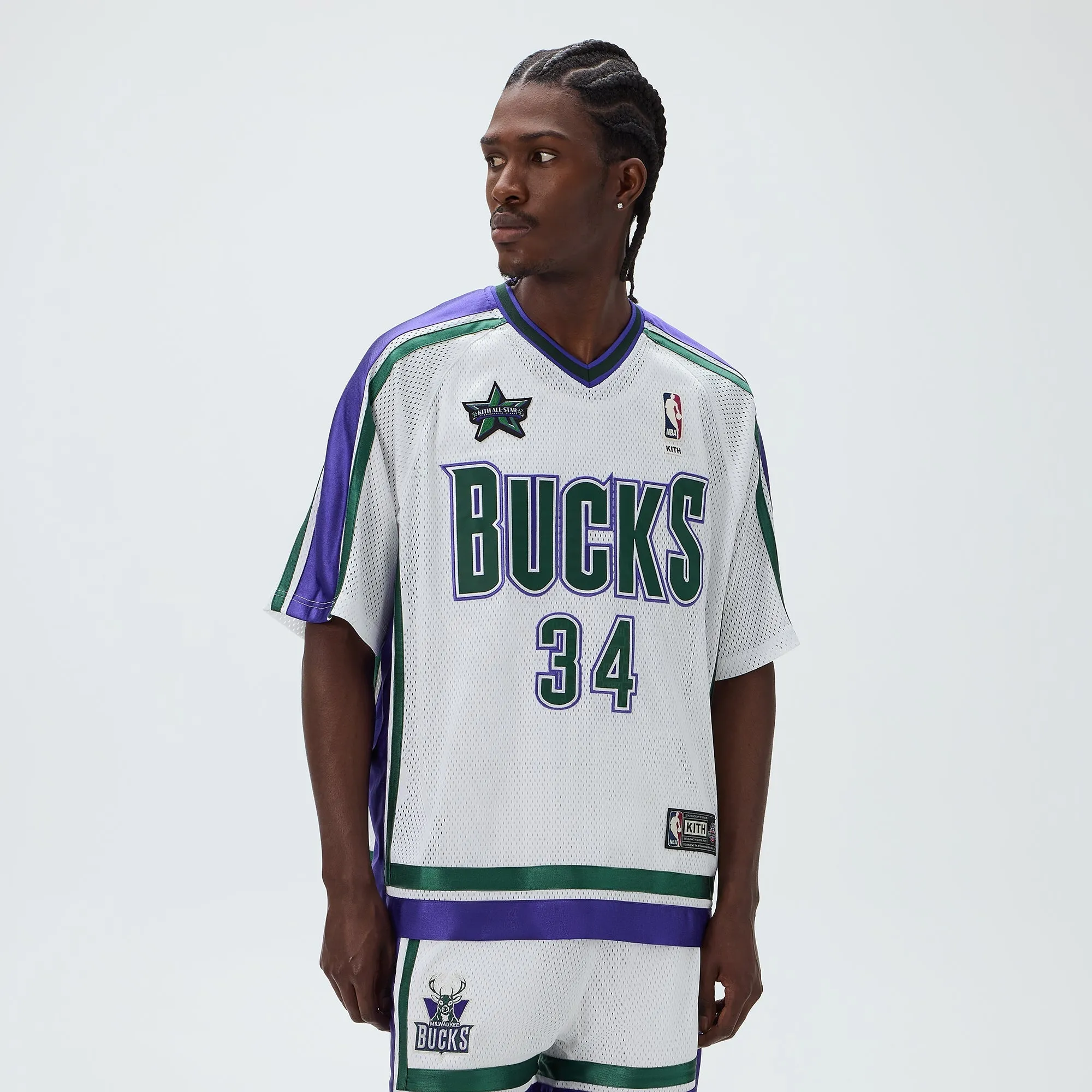Kith for NBA All-Star Milwaukee Bucks Leon Shirt - White sold by Kith product image thumbnail 2