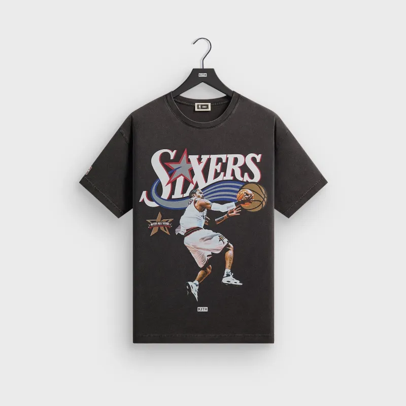 Kith for NBA All-Star Philadelphia 76ers Allen Iverson Vintage Tee - Black sold by Kith