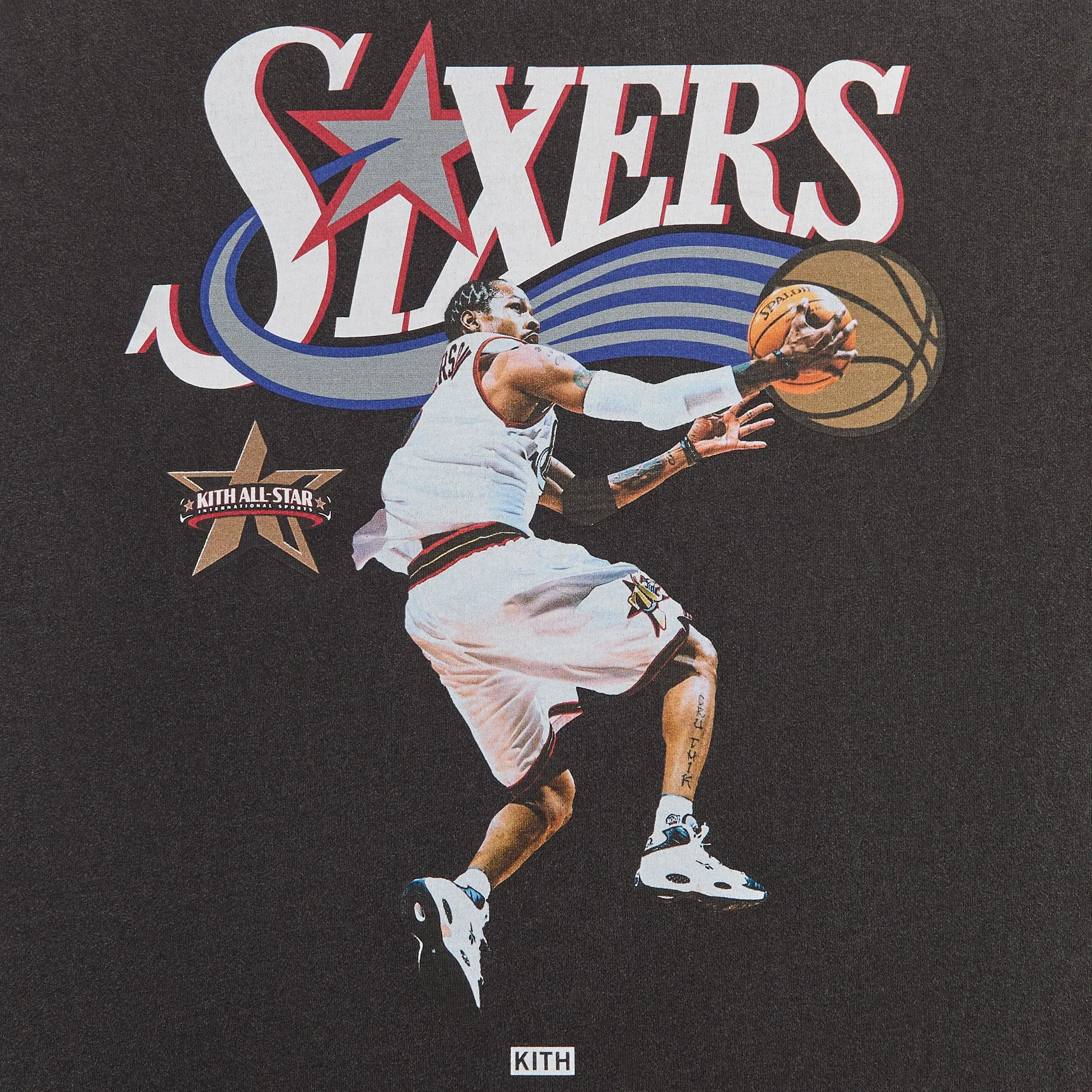 Kith for NBA All-Star Philadelphia 76ers Allen Iverson Vintage Tee - Black sold by Kith product image thumbnail 2