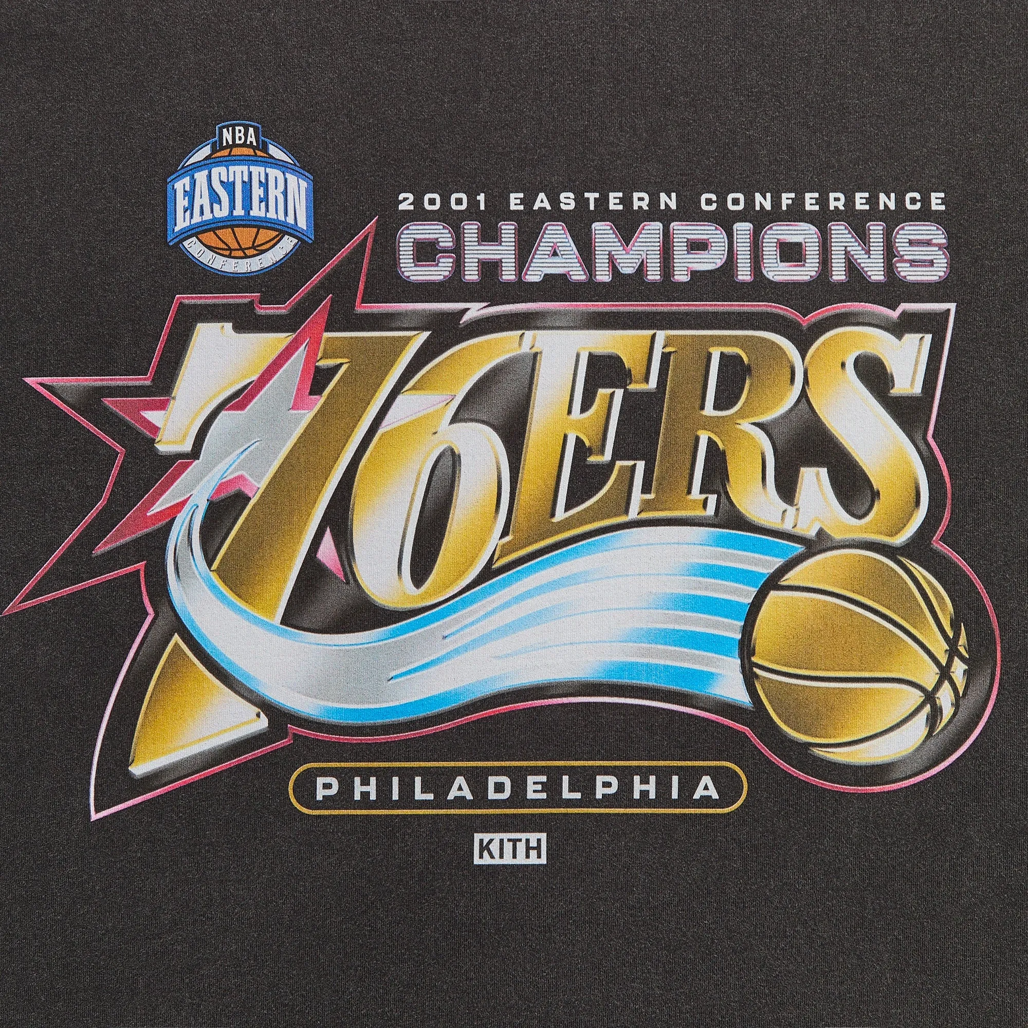 Kith for NBA All-Star Philadelphia 76ers Vintage Tee - Black sold by Kith product image thumbnail 3