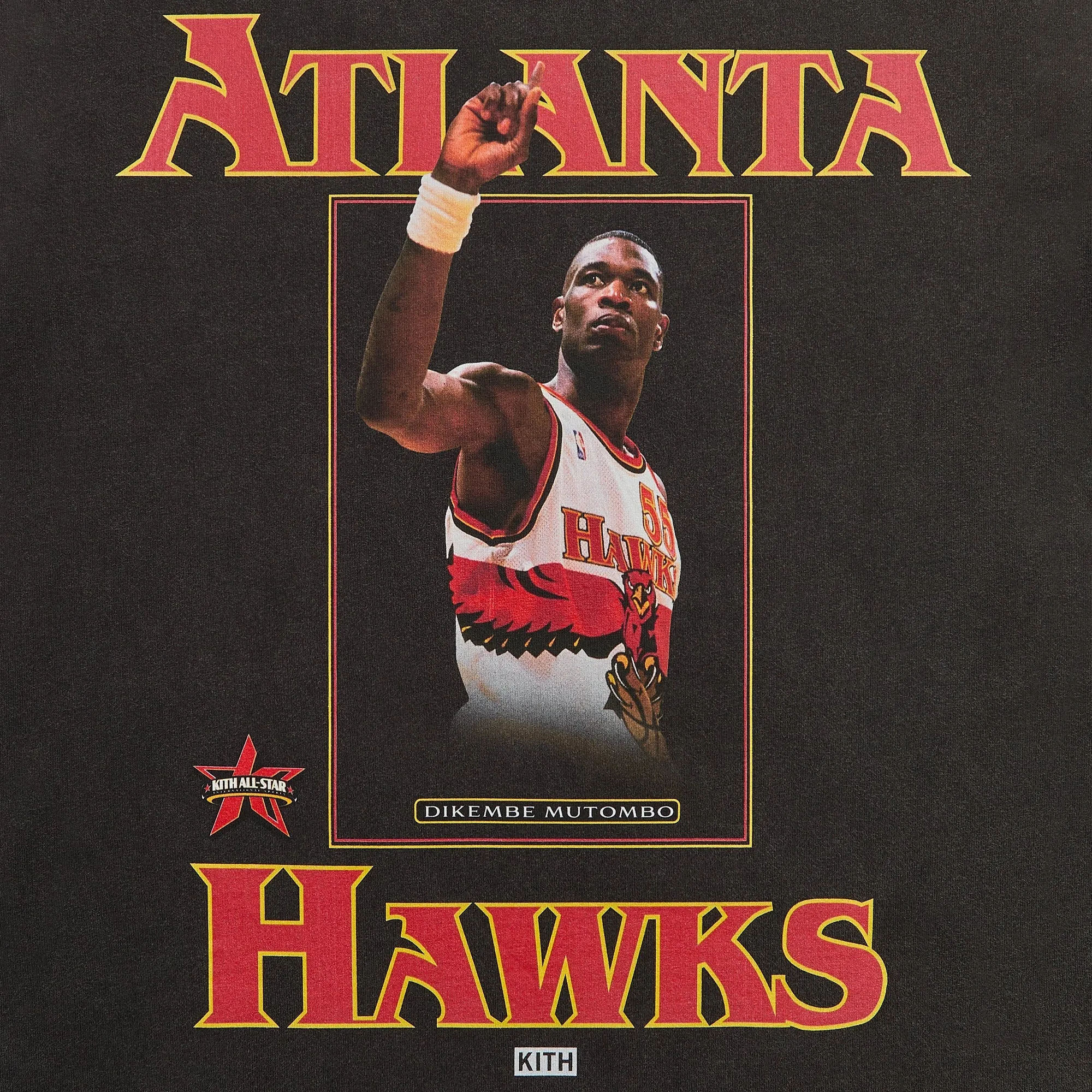 Kith for NBA All-Star Atlanta Hawks Dikembe Mutombo Vintage Tee - Black sold by Kith product image thumbnail 2