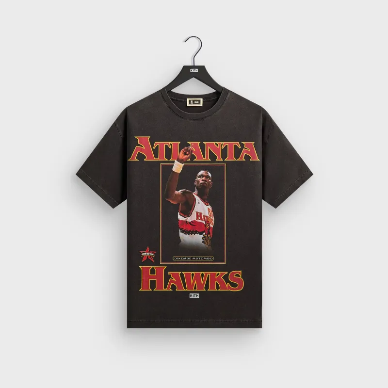 Kith for NBA All-Star Atlanta Hawks Dikembe Mutombo Vintage Tee - Black sold by Kith