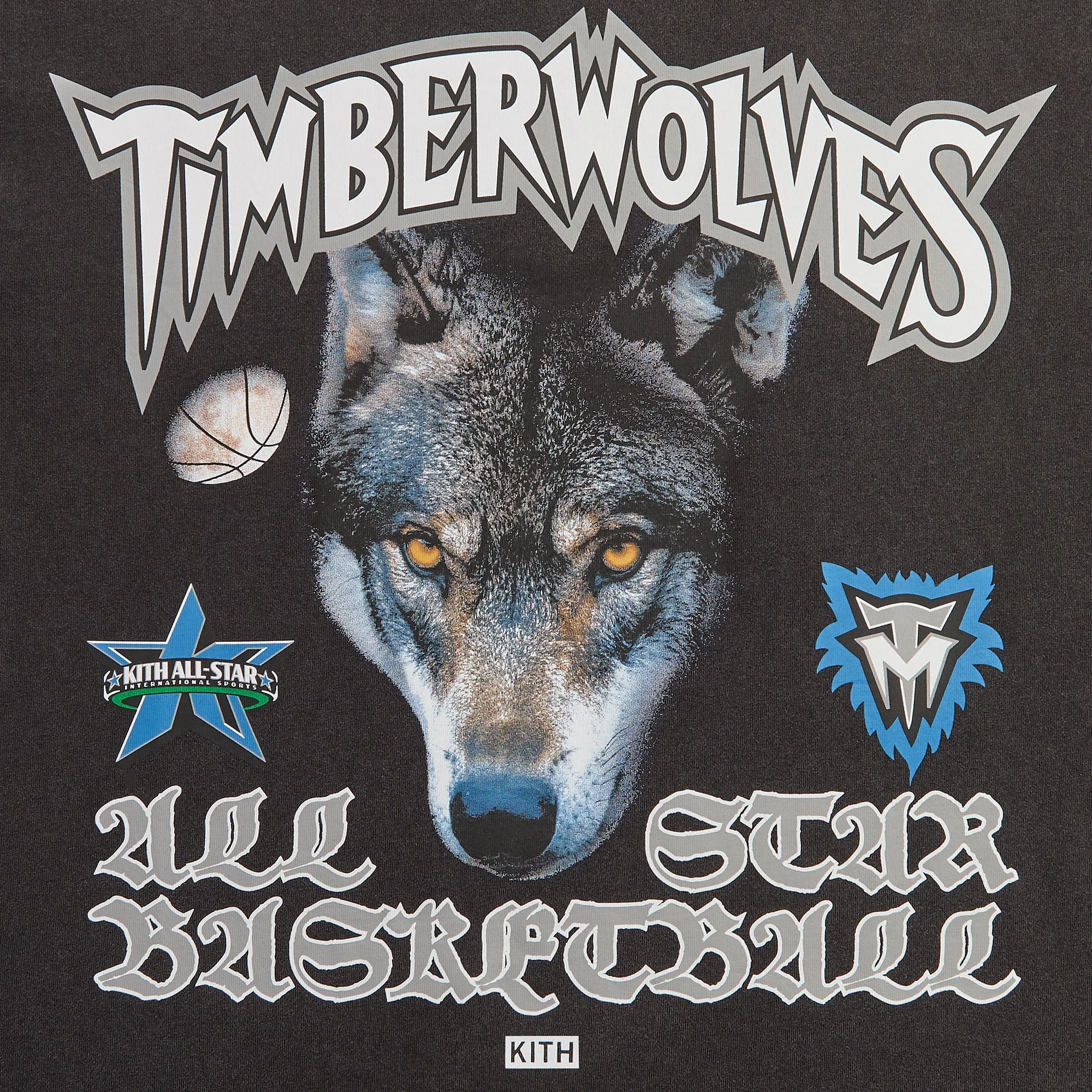 Kith for NBA All-Star Minnesota Timberwolves Vintage Tee - Black sold by Kith product image thumbnail 2