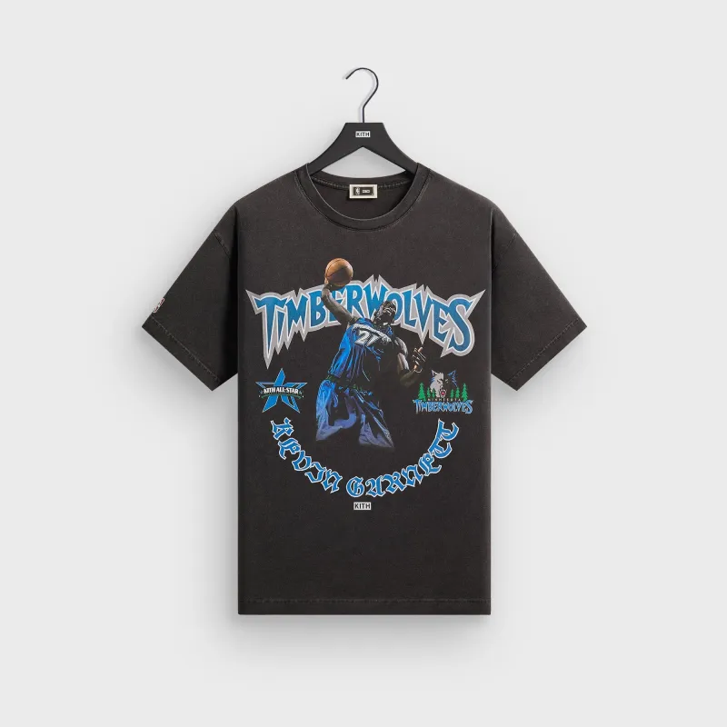 Kith for NBA All-Star Minnesota Timberwolves Kevin Garnett Vintage Tee - Black sold by Kith