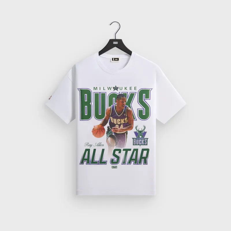 Kith for NBA All-Star Milwaukee Bucks Ray Allen Vintage Tee - White sold by Kith