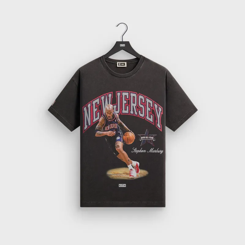Kith for NBA All-Star New Jersey Nets Stephon Marbury Vintage Tee - Black sold by Kith