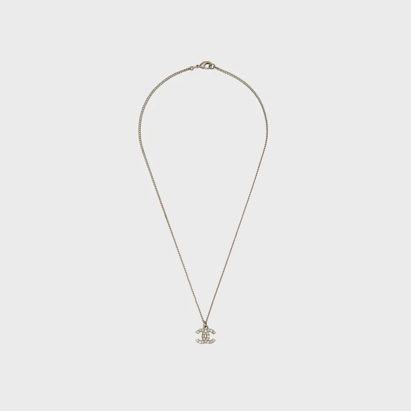WGACA Chanel Crystal CC Necklace Small - Silver sold by Kith