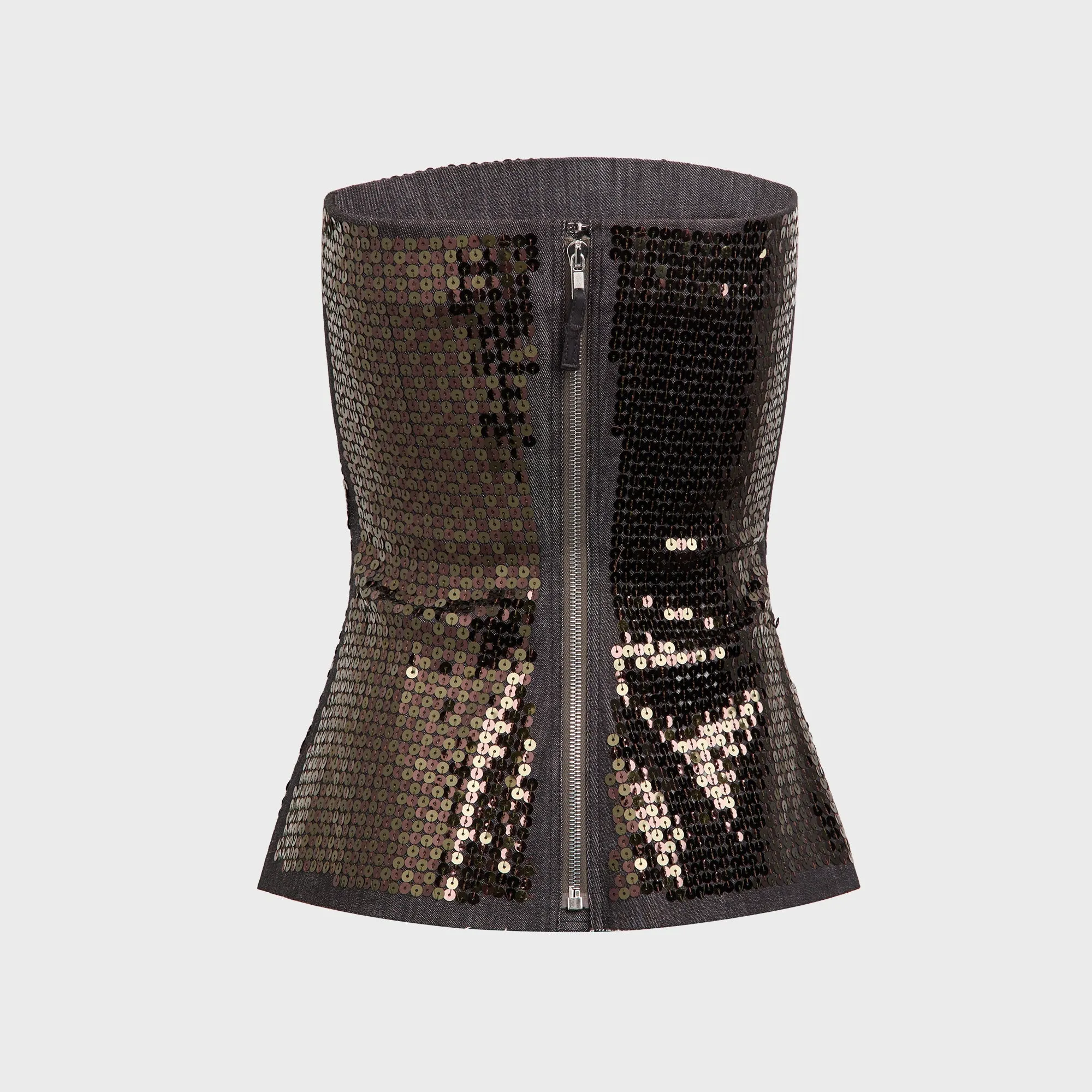 Rick Owens Ricamato Denim Bustier Top - Black sold by Kith product image thumbnail 2