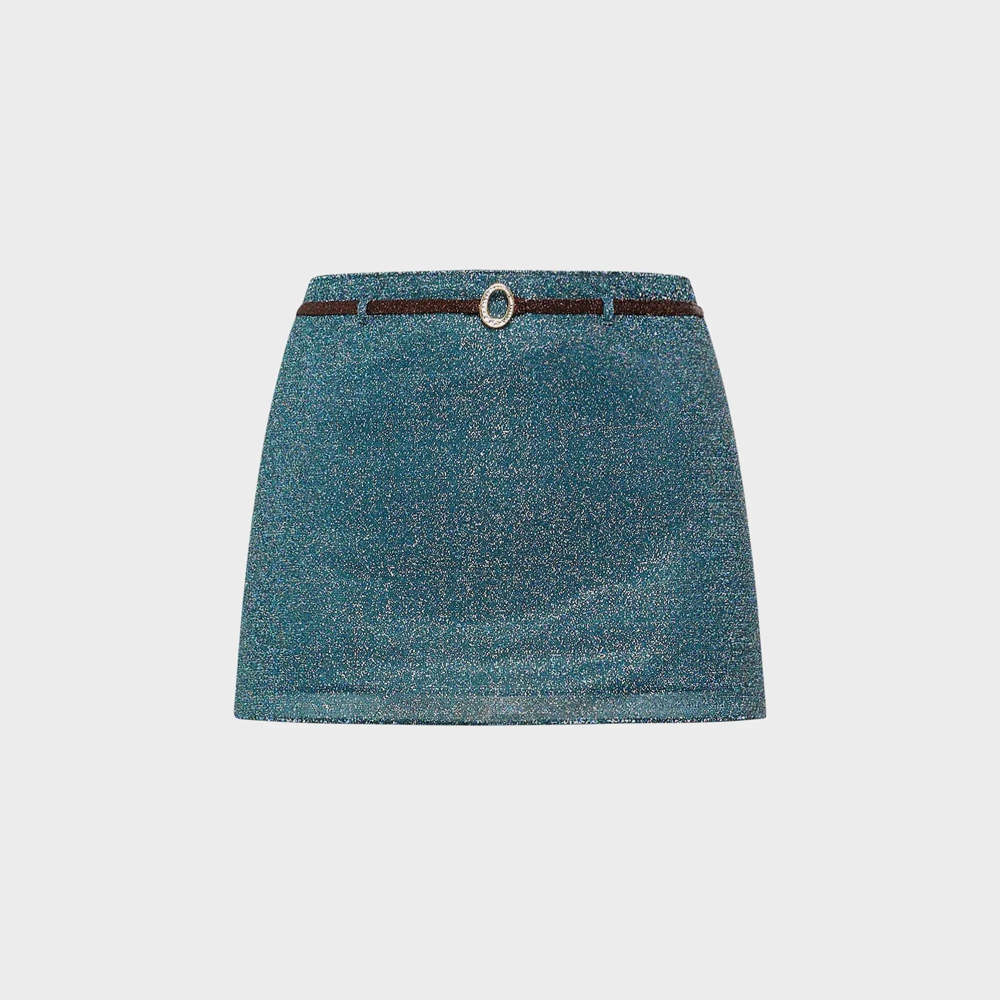 Oseree Lumière Micro Belt Skirt - Peacock sold by Kith