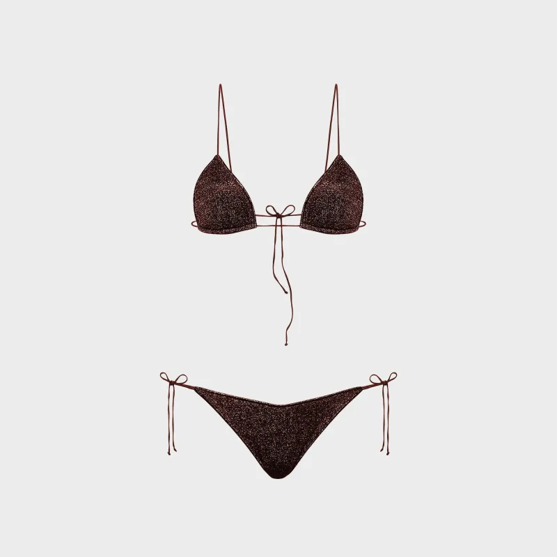 Oseree Lumière 80s Bikini - Chocolate sold by Kith