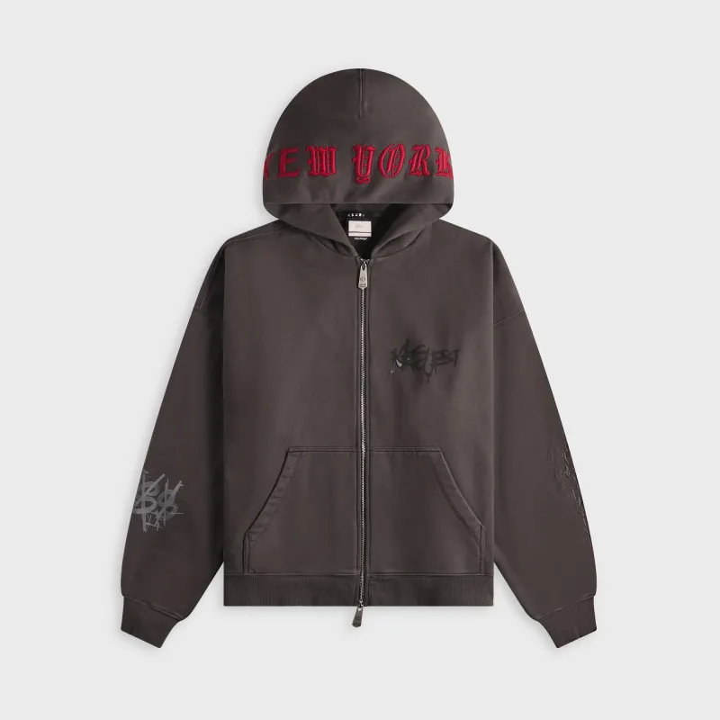 Ksubi Graff Ekcess Zip Thru Hoodie - Faded Black made by Ksubi