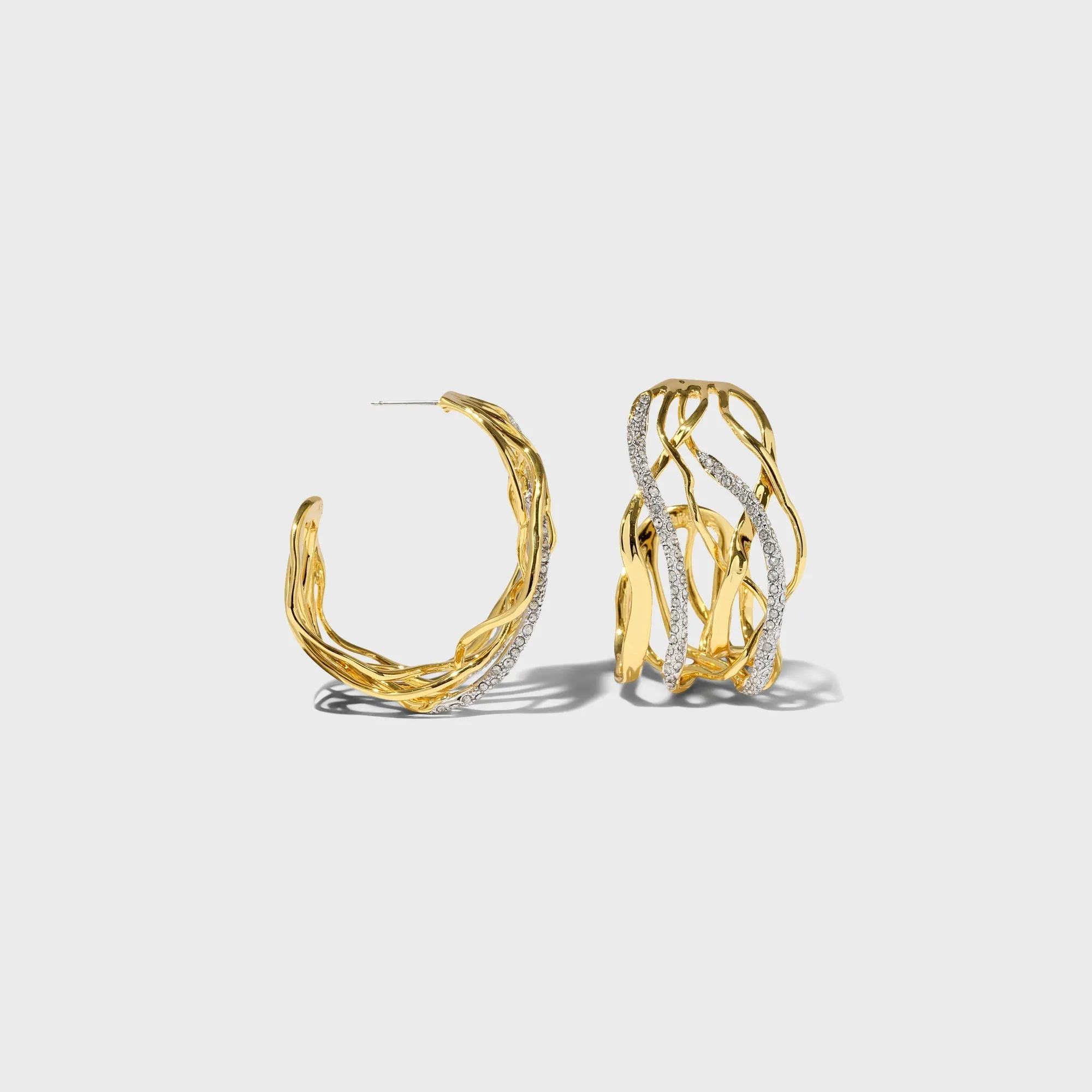 Alexis Bittar Solanales Crystal Woven Hoop Earrings - Gold sold by Kith product image thumbnail 3