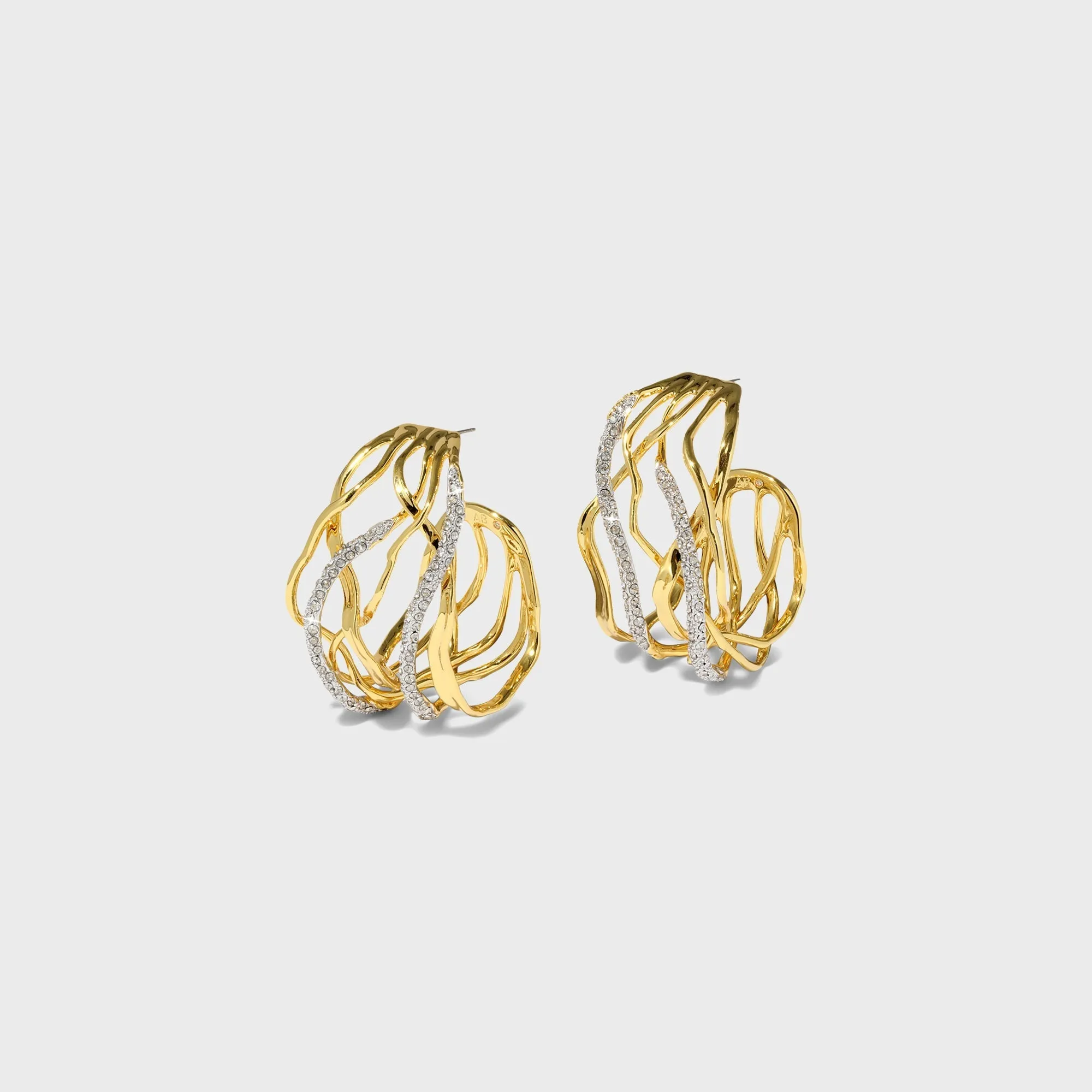 Alexis Bittar Solanales Crystal Woven Hoop Earrings - Gold sold by Kith