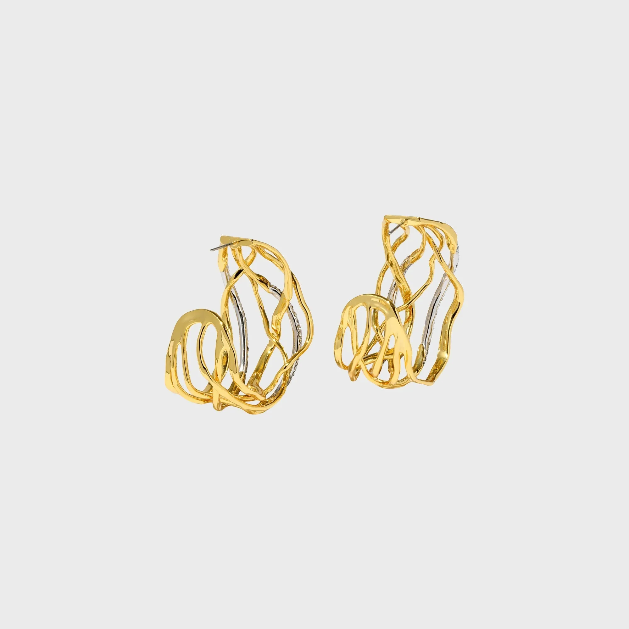 Alexis Bittar Solanales Crystal Woven Hoop Earrings - Gold sold by Kith product image thumbnail 2