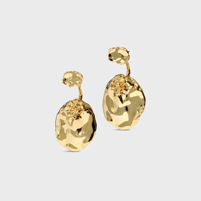 Alexis Bittar Brut Gold Coin Front Back Earrings - Gold sold by Kith