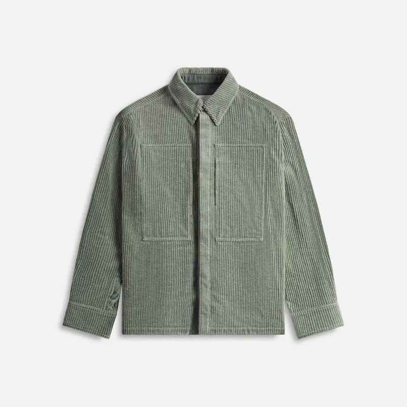 Jil Sander Cotton Corduroy Shirt - Celadon Green sold by Kith