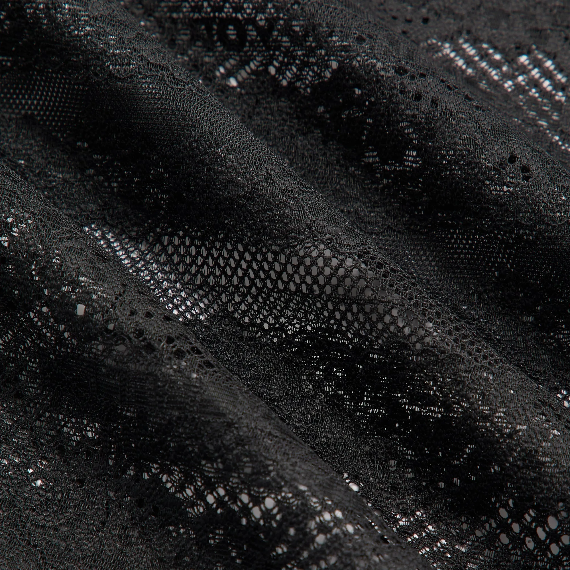 Lisa for Kith Women Cesca Logo Lace Cropped Tee - Black sold by Kith product image thumbnail 5