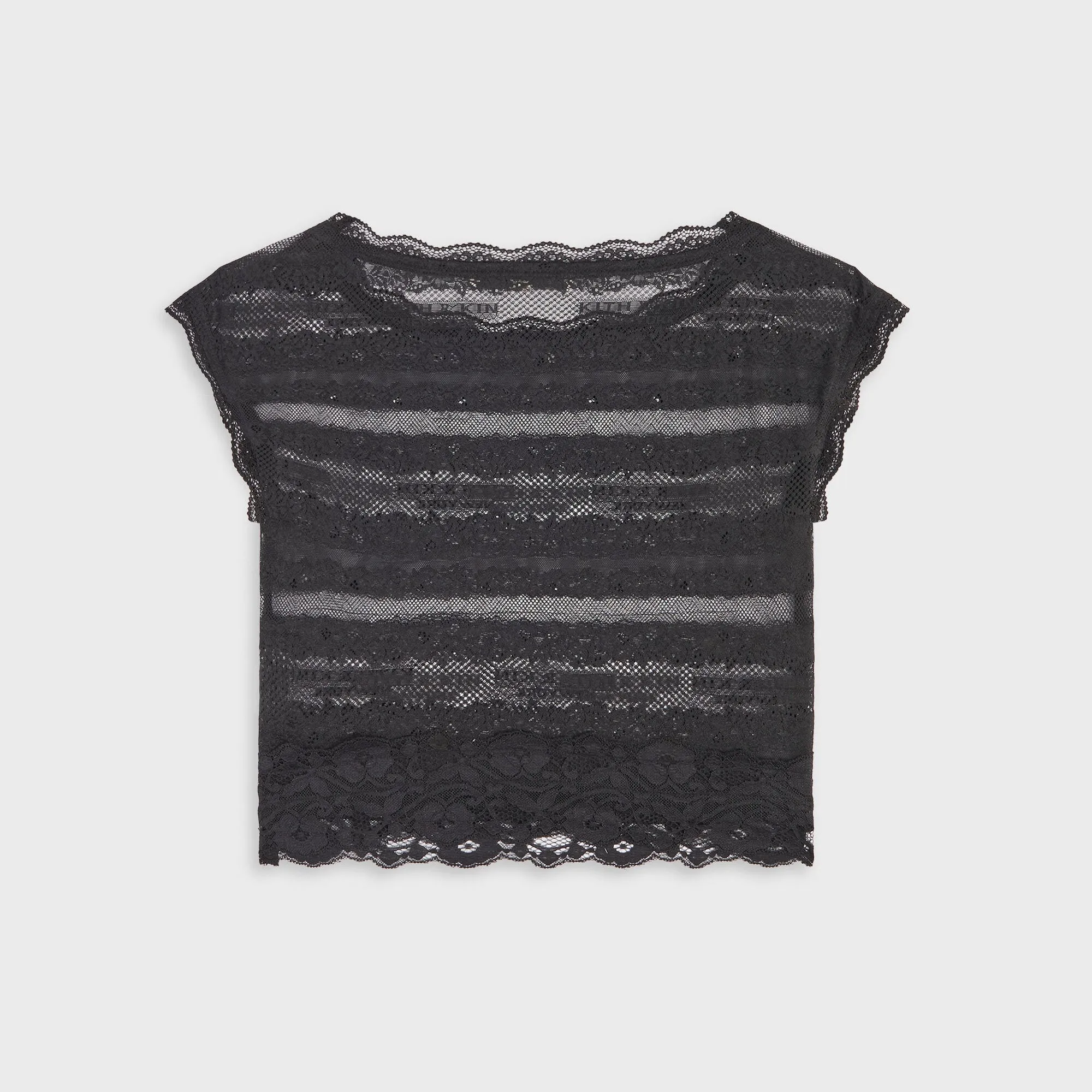 Lisa for Kith Women Cesca Logo Lace Cropped Tee - Black sold by Kith product image thumbnail 3