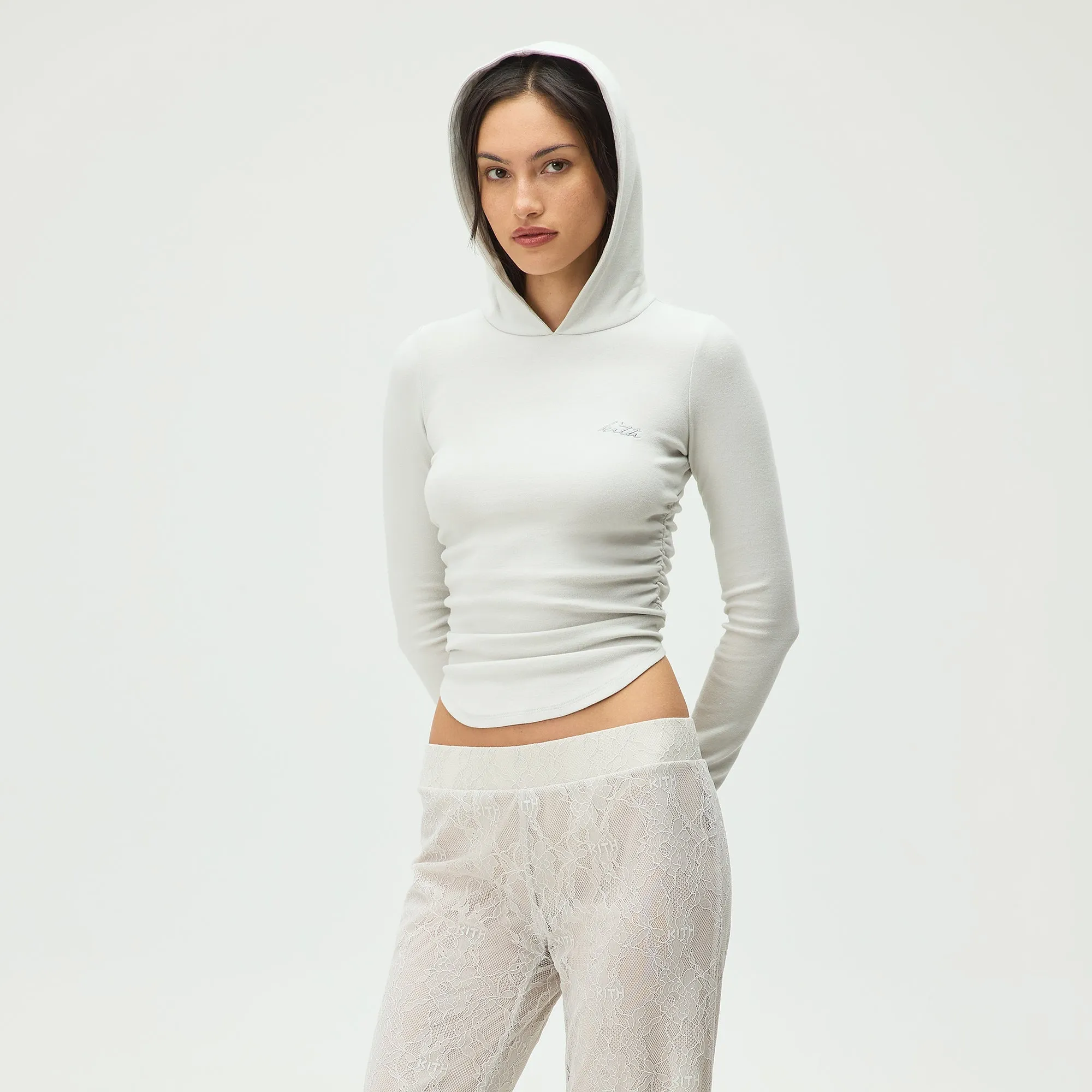 Lisa for Kith Women Sofi Ruched Hoodie - Tin sold by Kith product image thumbnail 3