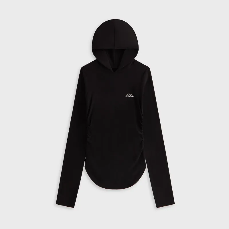 Lisa for Kith Women Sofi Ruched Hoodie - Black sold by Kith