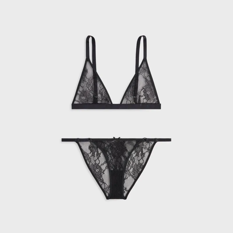 Lisa for Kith Women Floral Lace Intimates Set - Black sold by Kith