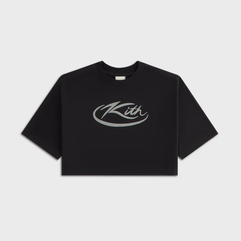 Kith Women Fei Reflective Logo Tee - Black sold by Kith