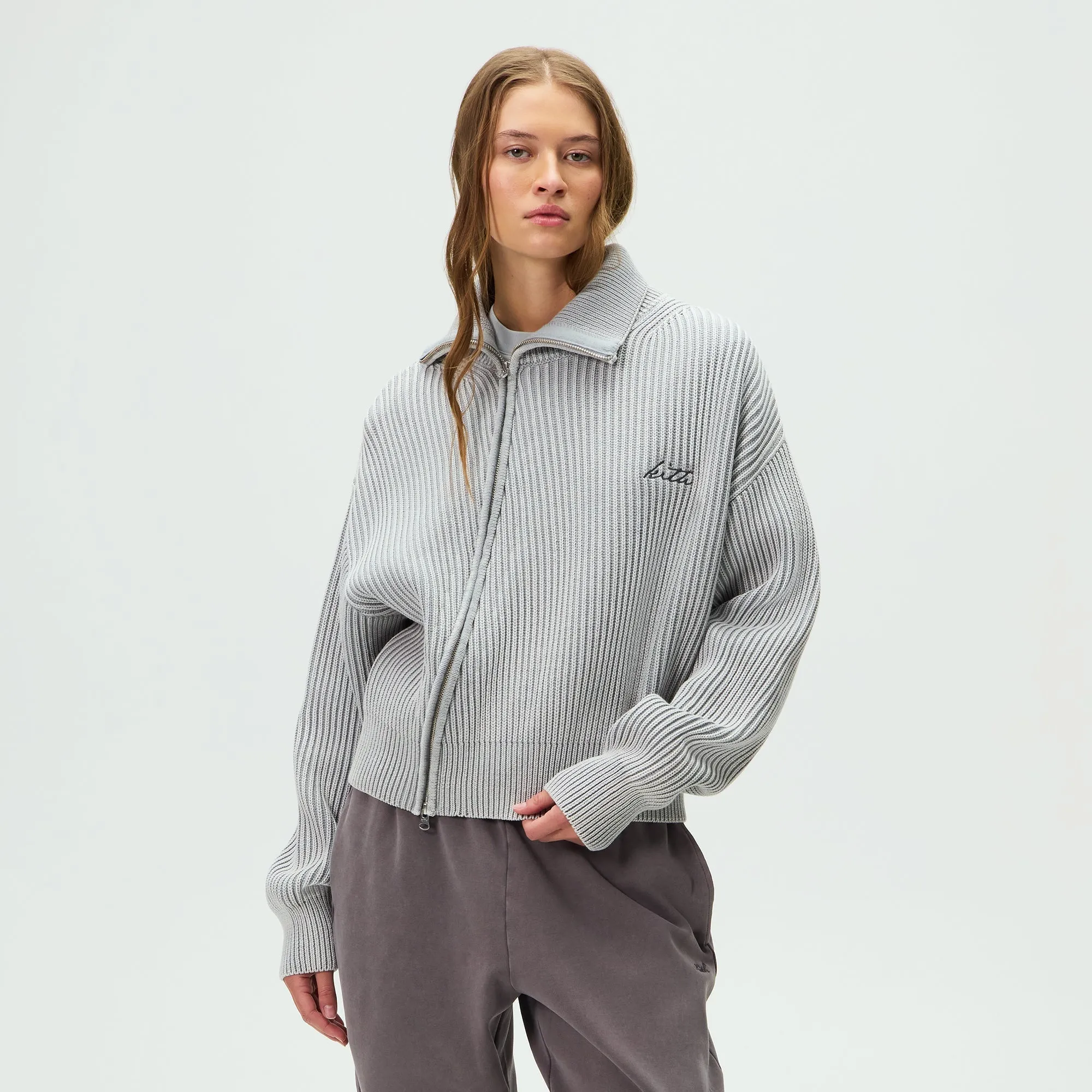 Kith Women Wyler III Asymmetrical Zip Sweater - Mist sold by Kith product image thumbnail 2