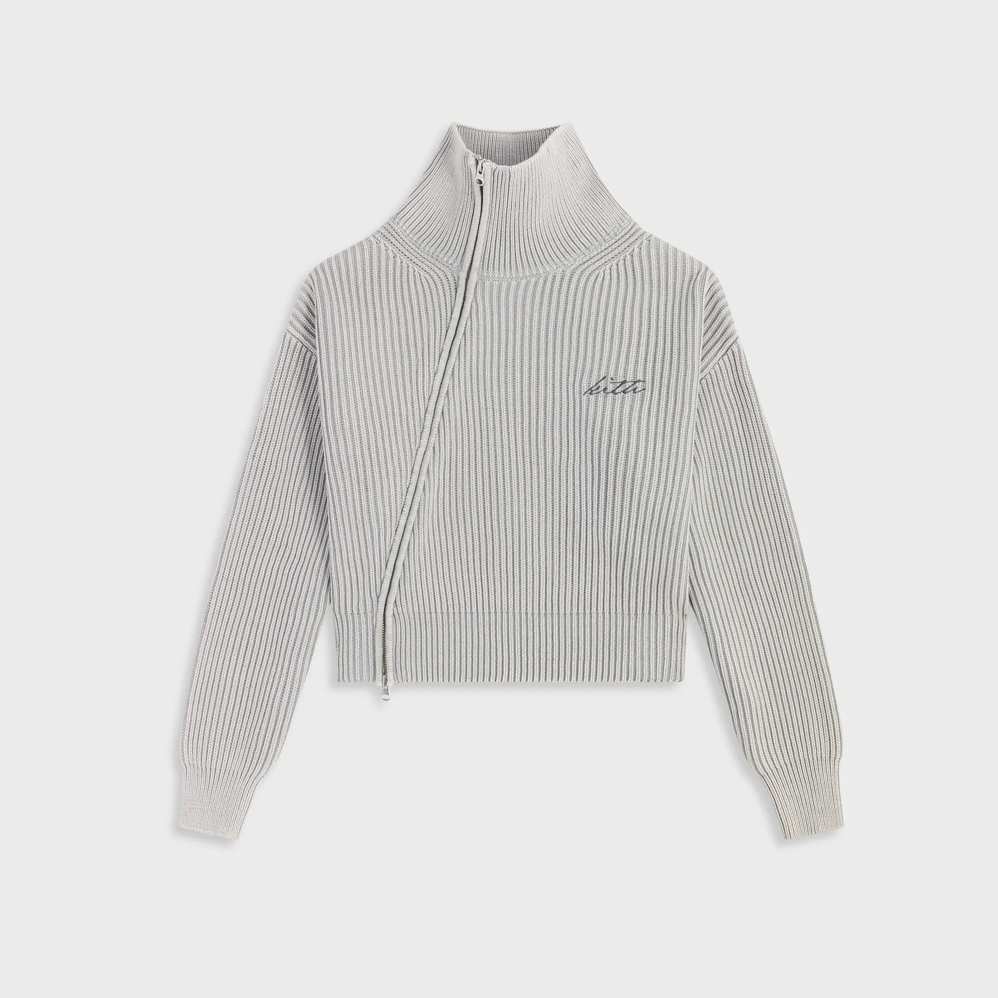 Kith Women Wyler III Asymmetrical Zip Sweater - Mist sold by Kith