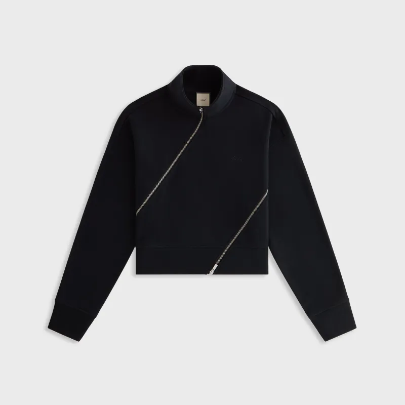 Kith Women Walden Fleece Asymmetrical Quarter Zip - Black made by Kith