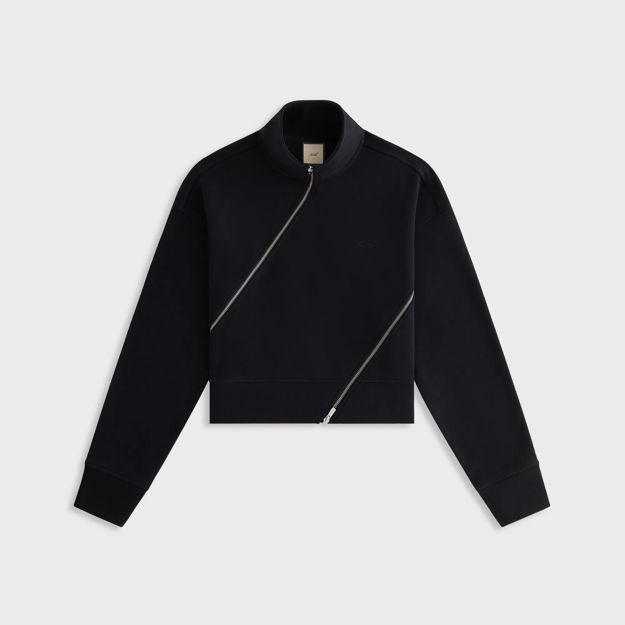 Kith Women Walden Fleece Asymmetrical Quarter Zip - Black sold by Kith