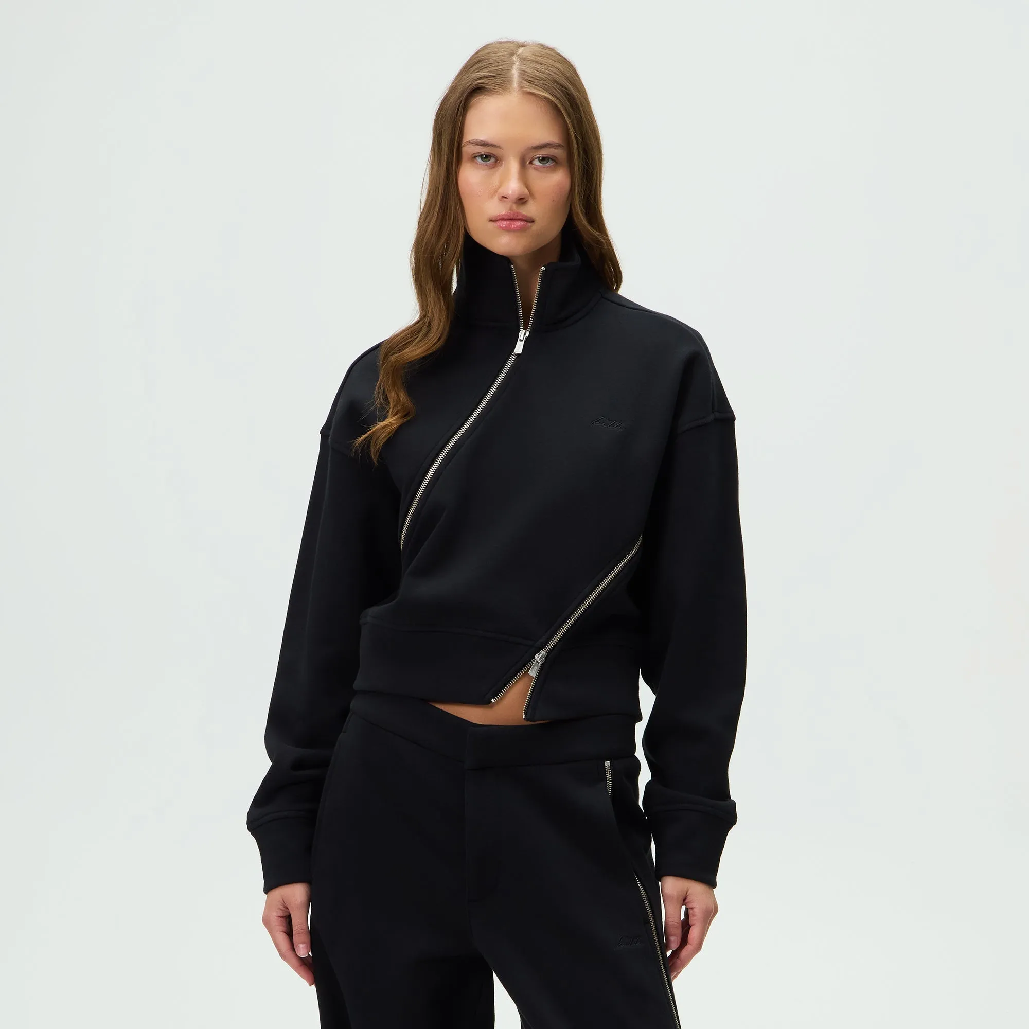 Kith Women Walden Fleece Asymmetrical Quarter Zip - Black sold by Kith product image thumbnail 2
