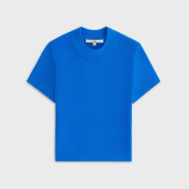 Kith Women Arys Monogram Pointelle Tee - Lake sold by Kith