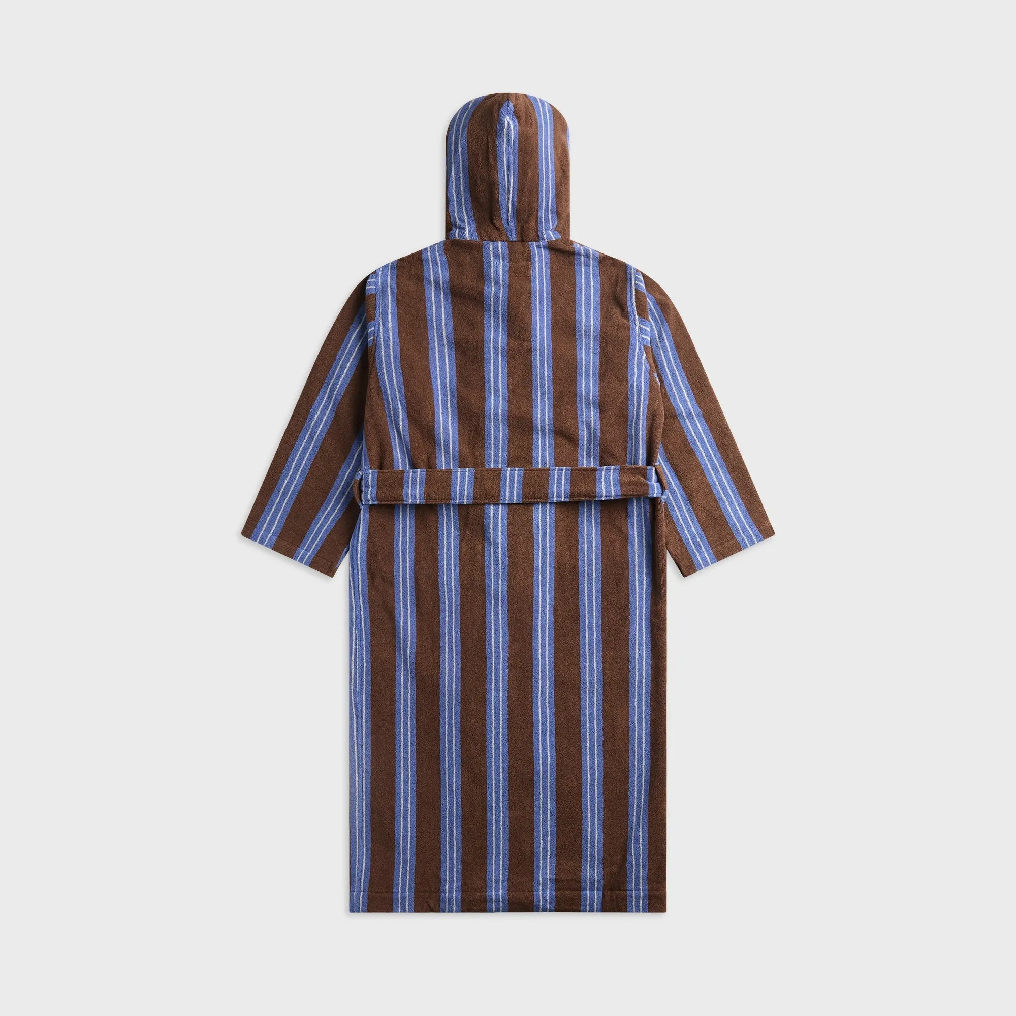 Tekla Striped Hooded Cotton Robe - Chestnut Stripes sold by Kith product image thumbnail 2