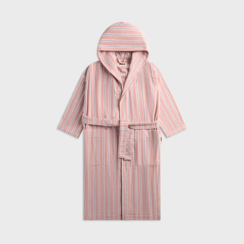 Tekla Striped Hooded Cotton Robe - Candy Stripes made by Kith