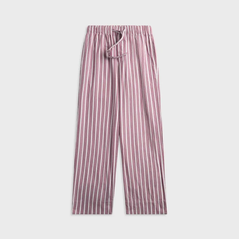 Tekla Rhubarb Stripes Poplin Pyjama Pant - Red / White / Yellow sold by Kith