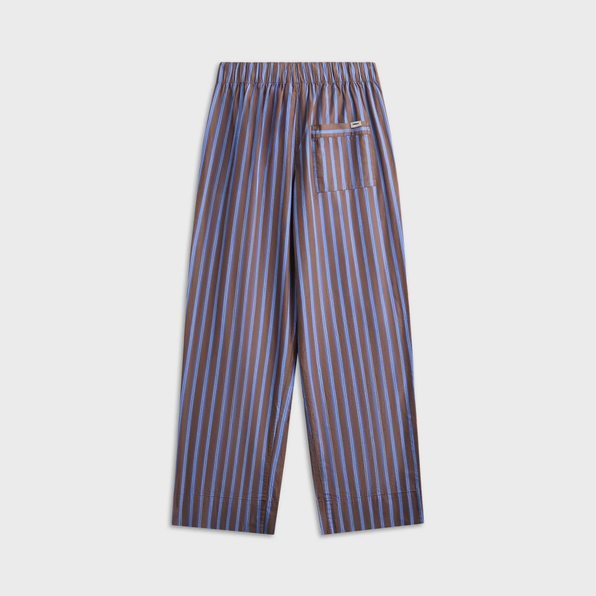Tekla Chestnut Stripes Poplin Pyjama Pant - Brown / Light Blue sold by Kith product image thumbnail 2