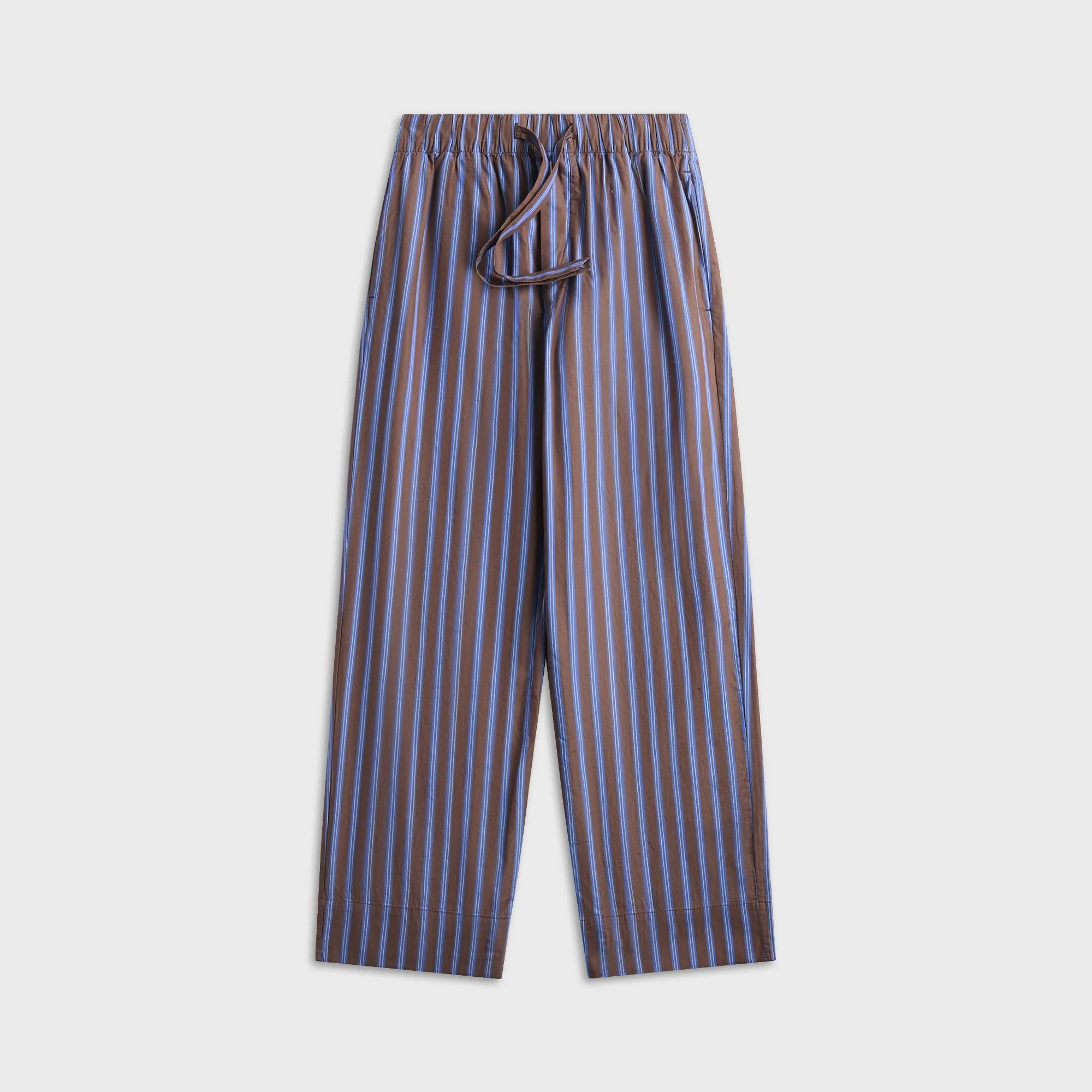 Tekla Chestnut Stripes Poplin Pyjama Pant - Brown / Light Blue sold by Kith