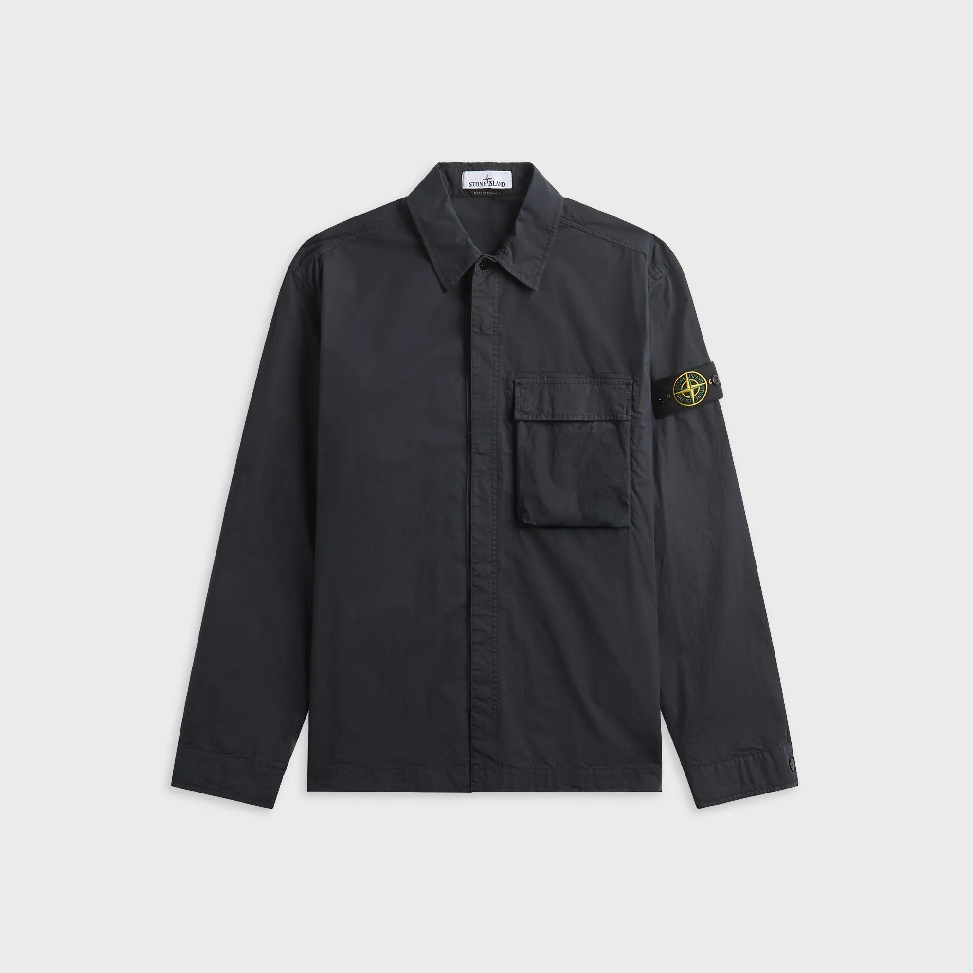 Stone Island Stretch Cotton Overshirt - Navy Blue sold by Kith