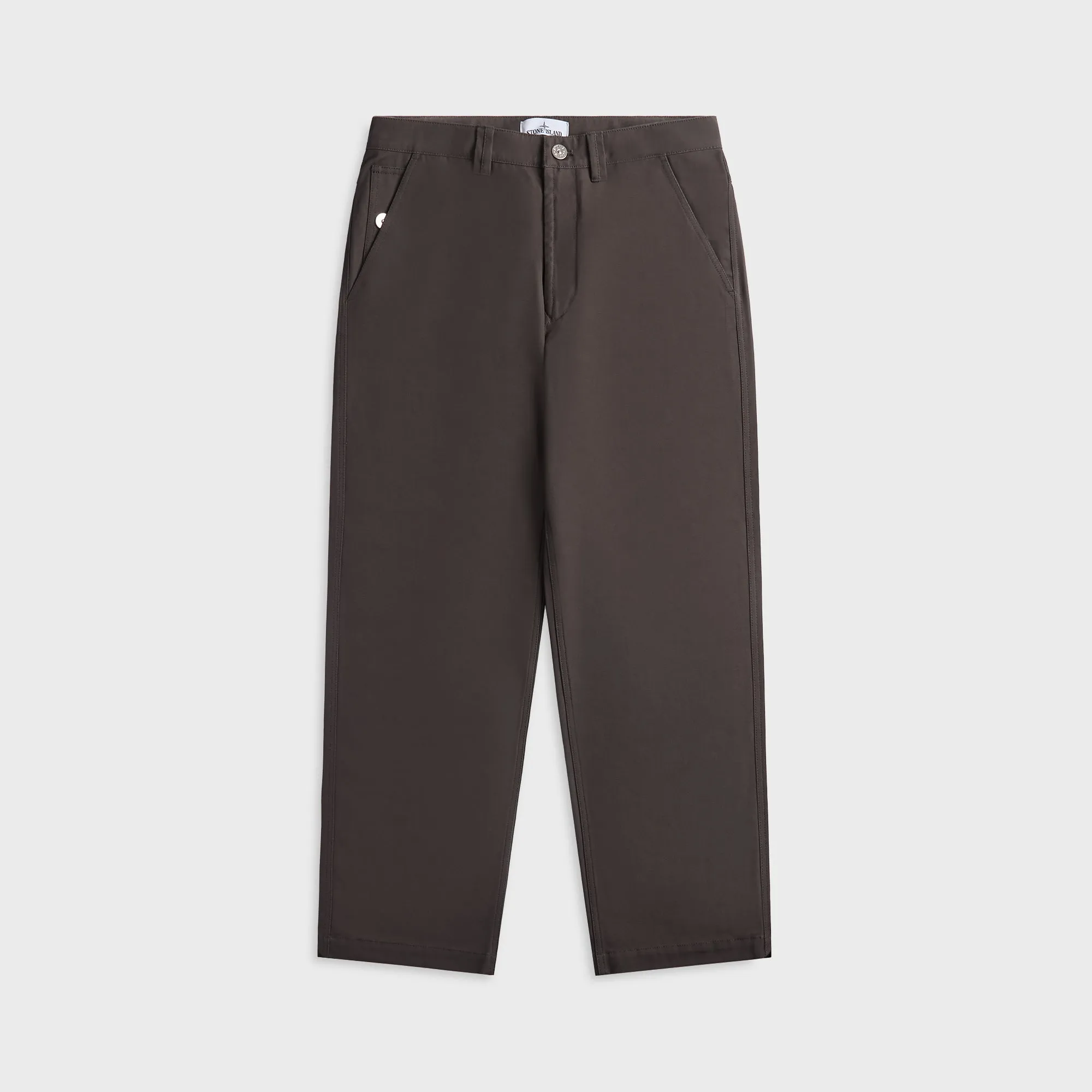 Stone Island Cotton Canvas Chino Trousers - Charcoal Grey sold by Kith